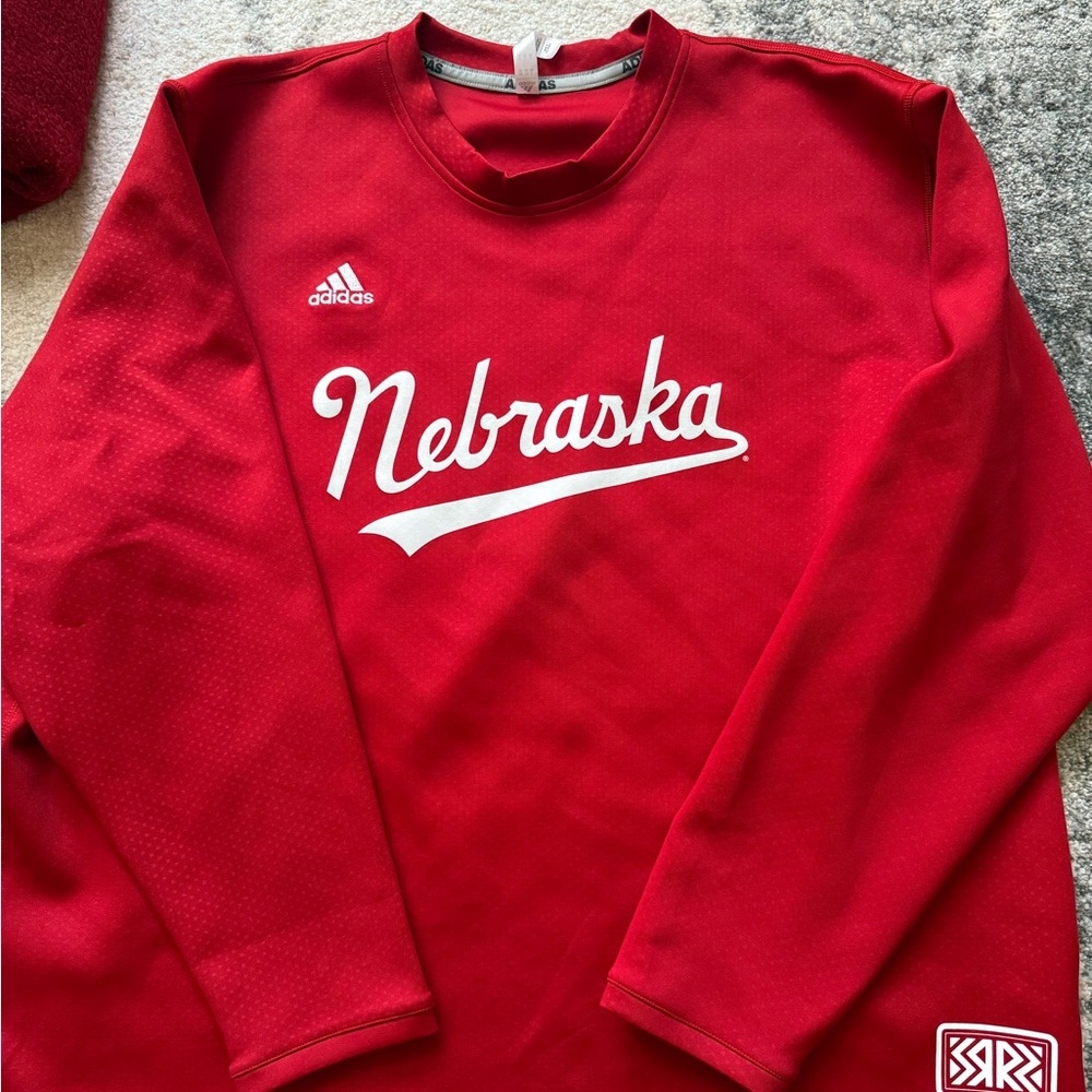 Adidas Men’s Scarlet Nebraska Crewneck